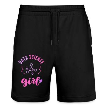 Data Science Mädchen Frau - Stanley/Stella Unisex Bio Joggingshorts Trainer  - Schwarz - Vorne - Nik (191cm) & Marisol (170cm)