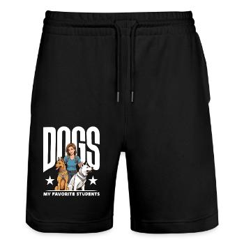 Dog Trainer Dogs My Favorite Students Animal Lover - Stanley/Stella Trainer Unisex Organic Jogging Shorts - black - Front - Nik (191cm) & Marisol (170cm)