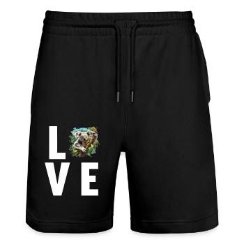 Koalas Koala - Stanley/Stella Trainer Unisex Organic Jogging Shorts - black - Front - Nik (191cm) & Marisol (170cm)