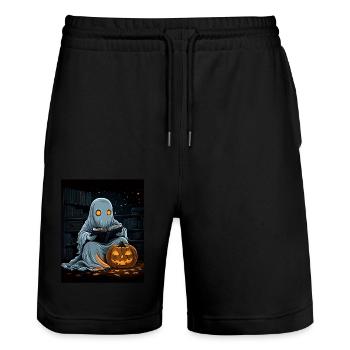 Cadeau d’Halloween Femmes Hommes Enfants Décoration - Short de jogging bio TRAINER Stanley/Stella unisexe - noir - Devant - Nik (191cm) & Marisol (170cm)