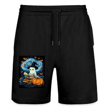 Cadeau d’Halloween Femmes Hommes Enfants Décoration - Short de jogging bio TRAINER Stanley/Stella unisexe - noir - Devant - Nik (191cm) & Marisol (170cm)