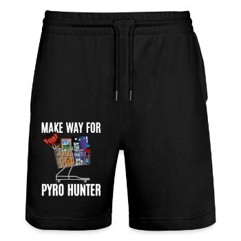 Pyro Hunter - Stanley/Stella Unisex Bio Joggingshorts Trainer  - Schwarz - Vorne - Nik (191cm) & Marisol (170cm)