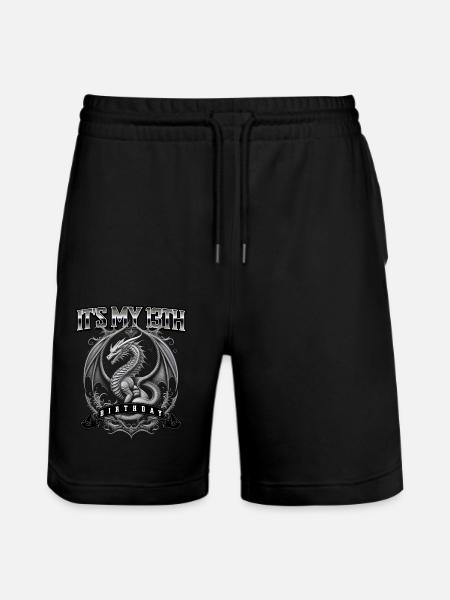 Dragon 13th Birthday Dragon - Stanley/Stella Trainer Unisex Organic Jogging Shorts - black