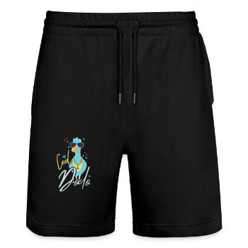 cool dodo funny comic style - Stanley/Stella Trainer Unisex Organic Jogging Shorts - black - Front - Nik (191cm) & Marisol (170cm)