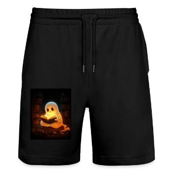 Cadeau d’Halloween Femmes Hommes Enfants Décoration - Short de jogging bio TRAINER Stanley/Stella unisexe - noir - Devant - Nik (191cm) & Marisol (170cm)