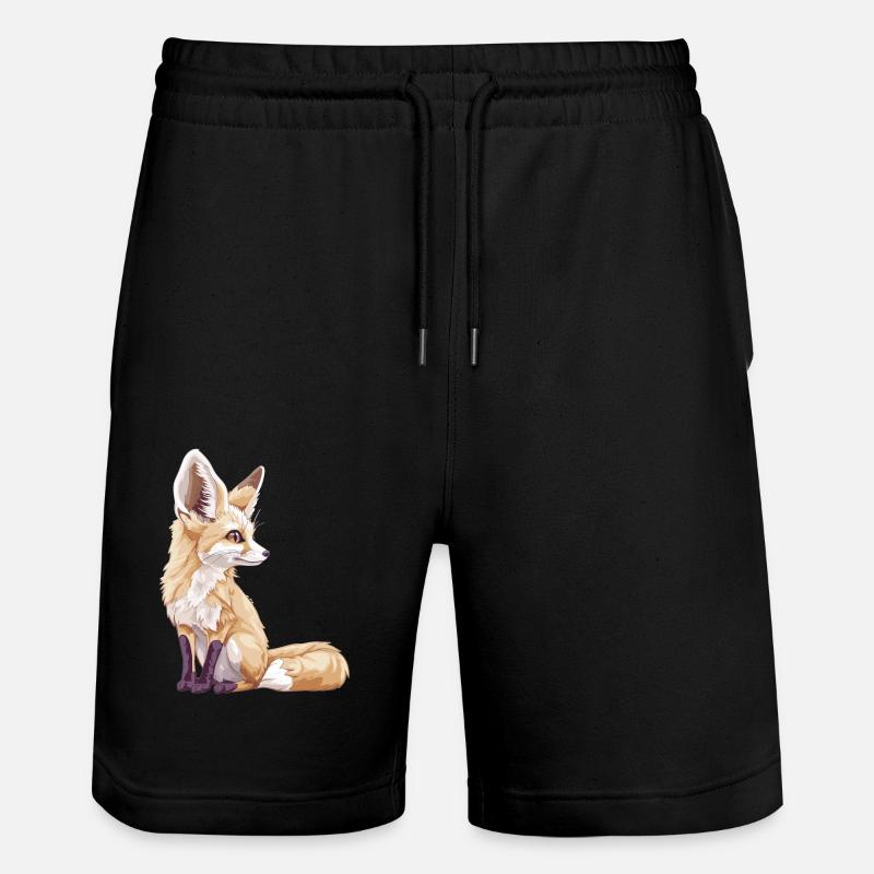 Fennec Fox Fenneks Fennek - Stanley/Stella Trainer Unisex Organic Jogging Shorts - black