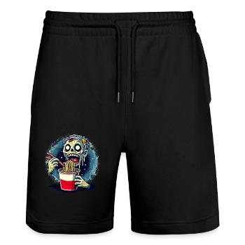 Zombie Ramen Nudeln Für Gruselfilme Japanisches - Stanley/Stella Unisex Bio Joggingshorts Trainer  - Schwarz - Vorne - Nik (191cm) & Marisol (170cm)