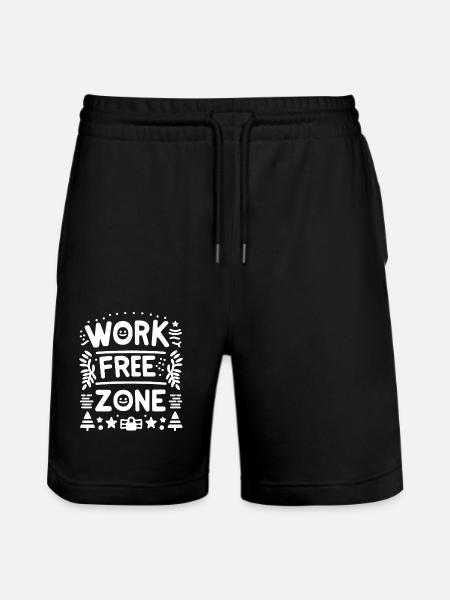Work-Free Zone - Stanley/Stella Trainer Unisex Organic Jogging Shorts - black