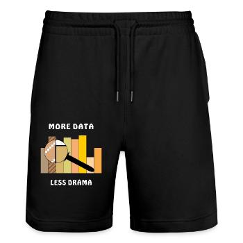 MORE DATA LESS DRAMA - Stanley/Stella Unisex Bio Joggingshorts Trainer  - Schwarz - Vorne - Nik (191cm) & Marisol (170cm)