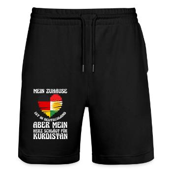 Kurdes Allemagne Kurdistan - Short de jogging bio TRAINER Stanley/Stella unisexe - noir - Devant - Nik (191cm) & Marisol (170cm)