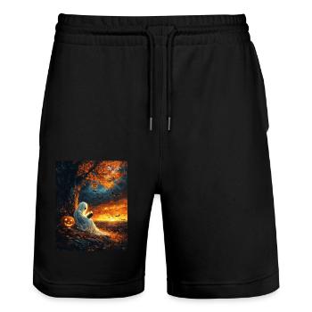 Cadeau d’Halloween Femmes Hommes Enfants Décoration - Short de jogging bio TRAINER Stanley/Stella unisexe - noir - Devant - Nik (191cm) & Marisol (170cm)