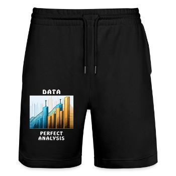 DATA PERFECT ANALYSIS - Stanley/Stella Unisex Bio Joggingshorts Trainer  - Schwarz - Vorne - Nik (191cm) & Marisol (170cm)
