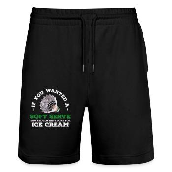 If You Wanted A Soft Serve You Should Have Gone - Stanley/Stella Unisex Bio Joggingshorts Trainer  - Schwarz - Vorne - Nik (191cm) & Marisol (170cm)
