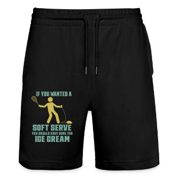 Wenn Du Soft Serve Wolltest, Hättest Du Eiscreme - Stanley/Stella Unisex Bio Joggingshorts Trainer  - Schwarz - Vorne - Nik (191cm) & Marisol (170cm)