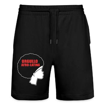 Afro Latina - Short de jogging bio TRAINER Stanley/Stella unisexe - noir - Devant - Nik (191cm) & Marisol (170cm)