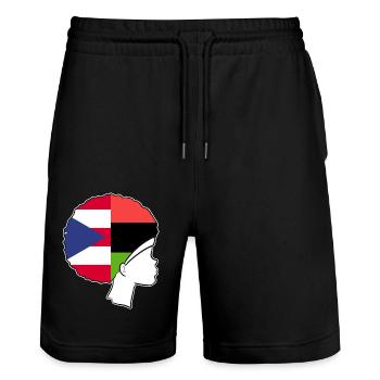 Afro Latina - Short de jogging bio TRAINER Stanley/Stella unisexe - noir - Devant - Nik (191cm) & Marisol (170cm)
