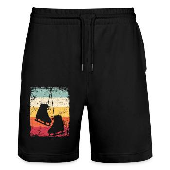Figure Skating Figure Skating Ice Skating - Stanley/Stella Trainer Unisex Organic Jogging Shorts - black - Front - Nik (191cm) & Marisol (170cm)
