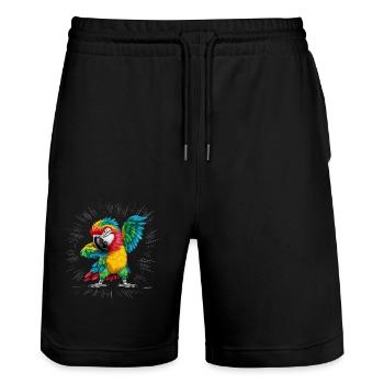 Ara Papagei für einen Vogelliebhaber - Stanley/Stella Unisex Bio Joggingshorts Trainer  - Schwarz - Vorne - Nik (191cm) & Marisol (170cm)