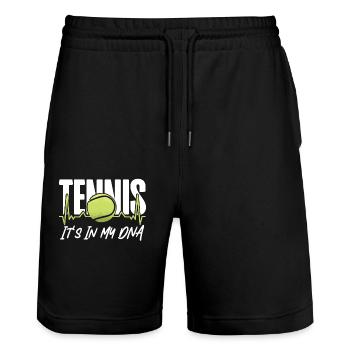 Drôle de joueur de tennis Raquette Tennis - Short de jogging bio TRAINER Stanley/Stella unisexe - noir - Devant - Nik (191cm) & Marisol (170cm)