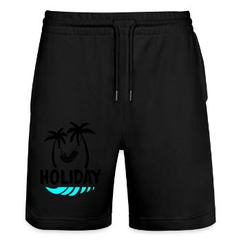palms relax holiday - Stanley/Stella Unisex Bio Joggingshorts Trainer  - Schwarz - Vorne - Nik (191cm) & Marisol (170cm)