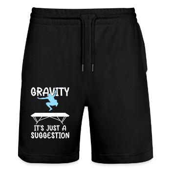 Lustiges Trampolin für Männer Trampolinist - Stanley/Stella Unisex Bio Joggingshorts Trainer  - Schwarz - Vorne - Nik (191cm) & Marisol (170cm)