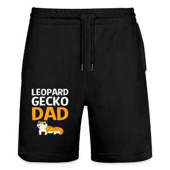 Leopard Gecko - Stanley/Stella Trainer Unisex Organic Jogging Shorts - black - Front - Nik (191cm) & Marisol (170cm)