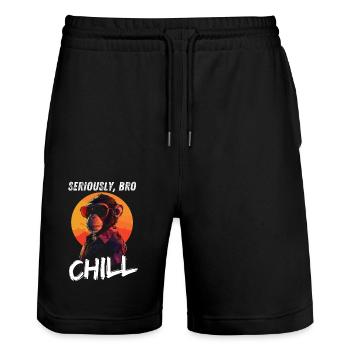 Sérieusement Bro Chill Monkey Sunset Gamer - Short de jogging bio TRAINER Stanley/Stella unisexe - noir - Devant - Nik (191cm) & Marisol (170cm)