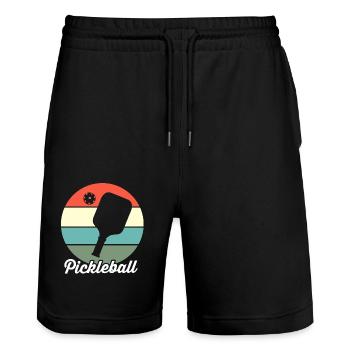 Pickleball Pickleball Pickleball - Short de jogging bio TRAINER Stanley/Stella unisexe - noir - Devant - Nik (191cm) & Marisol (170cm)