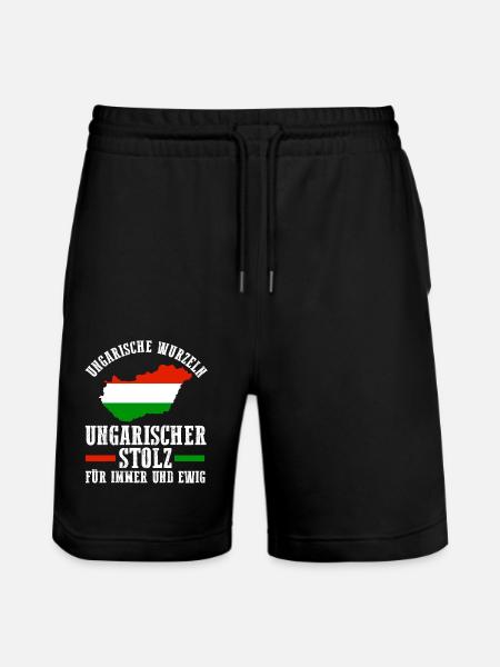 Hungarian Hungarian Hungary - Stanley/Stella Trainer Unisex Organic Jogging Shorts - black
