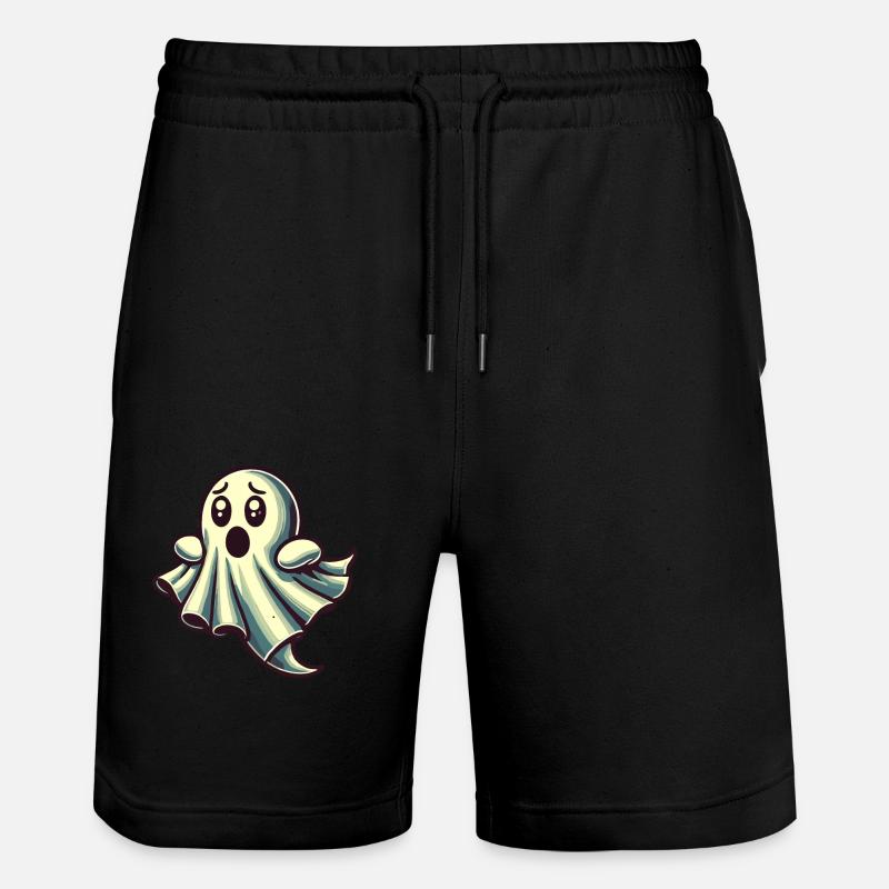 Scared Ghost Funny Ghost Design - Stanley/Stella Trainer Unisex Organic Jogging Shorts - black