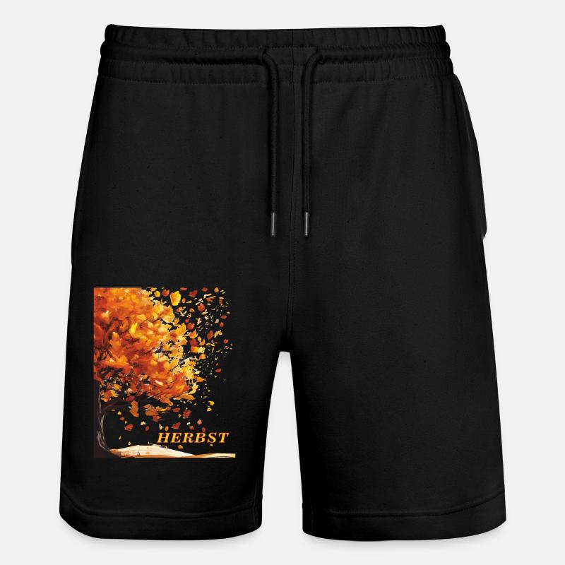 FEUILLES D’ARBRE D’AUTOMNE - Short de jogging bio TRAINER Stanley/Stella unisexe - noir