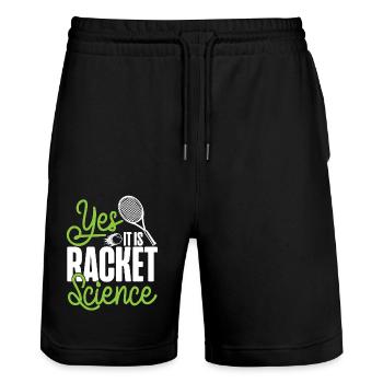 Funny Tennis Player Racket You - Stanley/Stella Unisex Bio Joggingshorts Trainer  - Schwarz - Vorne - Nik (191cm) & Marisol (170cm)