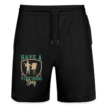 Artist Painter Graphic Have An Virtuoso Day Gift - Stanley/Stella Trainer Unisex Organic Jogging Shorts - black - Front - Nik (191cm) & Marisol (170cm)