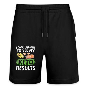 I Can't Weight To See My Keto Results für einen - Stanley/Stella Unisex Bio Joggingshorts Trainer  - Schwarz - Vorne - Nik (191cm) & Marisol (170cm)
