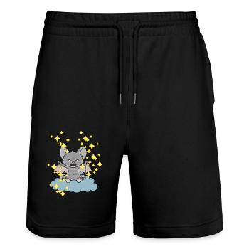 Fledermaus Fledermäuse Kinder Kind Halloween - Stanley/Stella Unisex Bio Joggingshorts Trainer  - Schwarz - Vorne - Nik (191cm) & Marisol (170cm)