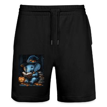 Halloween Gift Women Elephant Men Kids - Stanley/Stella Trainer Unisex Organic Jogging Shorts - black - Front - Nik (191cm) & Marisol (170cm)