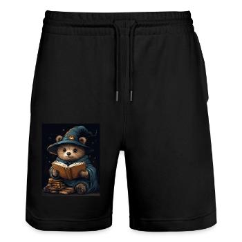 Halloween Gift Women Bear Men Kids Decoration - Stanley/Stella Trainer Unisex Organic Jogging Shorts - black - Front - Nik (191cm) & Marisol (170cm)