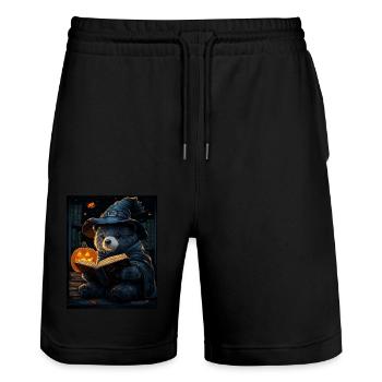 Halloween Gift Women Bear Men Kids Decoration - Stanley/Stella Trainer Unisex Organic Jogging Shorts - black - Front - Nik (191cm) & Marisol (170cm)