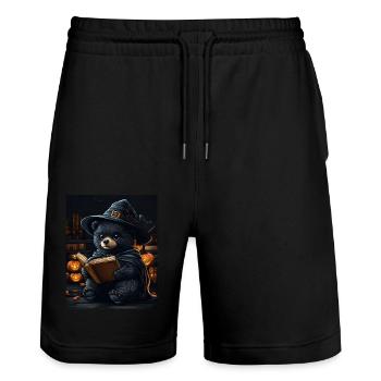 Halloween Gift Women Bear Men Kids Decoration - Stanley/Stella Trainer Unisex Organic Jogging Shorts - black - Front - Nik (191cm) & Marisol (170cm)