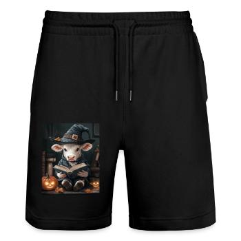 Halloween Cadeau Femmes Vache Hommes Enfants Décoration - Short de jogging bio TRAINER Stanley/Stella unisexe - noir - Devant - Nik (191cm) & Marisol (170cm)