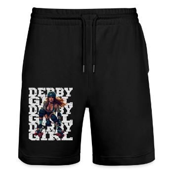 Sonnenuntergang Desert Vibes Urlaub Abenteuer - Stanley/Stella Unisex Bio Joggingshorts Trainer  - Schwarz - Vorne - Nik (191cm) & Marisol (170cm)