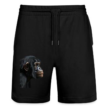 Bonobo - Stanley/Stella Trainer Unisex Organic Jogging Shorts - black - Front - Nik (191cm) & Marisol (170cm)