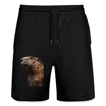 Marmot - Stanley/Stella Trainer Unisex Organic Jogging Shorts - black - Front - Nik (191cm) & Marisol (170cm)