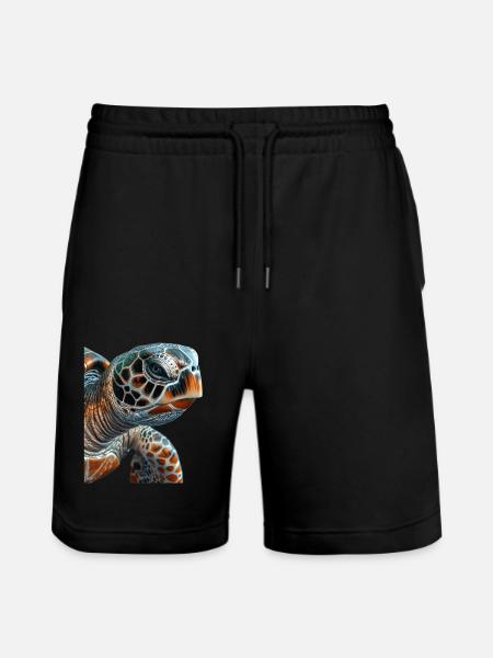 Sea turtle - Stanley/Stella Trainer Unisex Organic Jogging Shorts - black