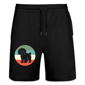 Goldendoodle - Short de jogging bio TRAINER Stanley/Stella unisexe - noir - Devant - Nik (191cm) & Marisol (170cm)
