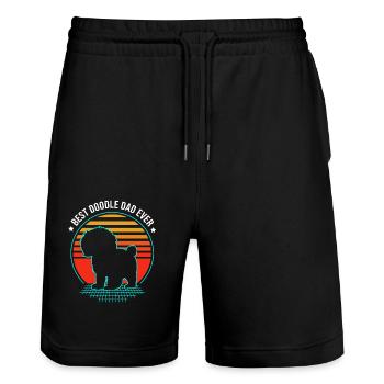 Goldendoodle - Stanley/Stella Unisex Bio Joggingshorts Trainer  - Schwarz - Vorne - Nik (191cm) & Marisol (170cm)