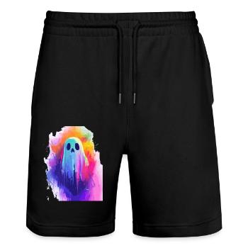 Cadeau d’Halloween Femmes Hommes Enfants Décoration - Short de jogging bio TRAINER Stanley/Stella unisexe - noir - Devant - Nik (191cm) & Marisol (170cm)