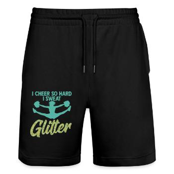 J’applaudis si fort que je transpire paillettes pom-pom girl cheerl - Short de jogging bio TRAINER Stanley/Stella unisexe - noir - Devant - Nik (191cm) & Marisol (170cm)