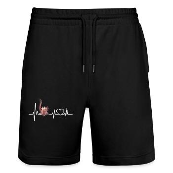 Axolotl - Stanley/Stella Unisex Bio Joggingshorts Trainer  - Schwarz - Vorne - Nik (191cm) & Marisol (170cm)