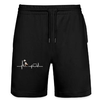 Panda - Short de jogging bio TRAINER Stanley/Stella unisexe - noir - Devant - Nik (191cm) & Marisol (170cm)